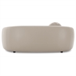 Pemberly Row Mid-Century Modern Living Room Soft Leather Curvy Sofa in Cream