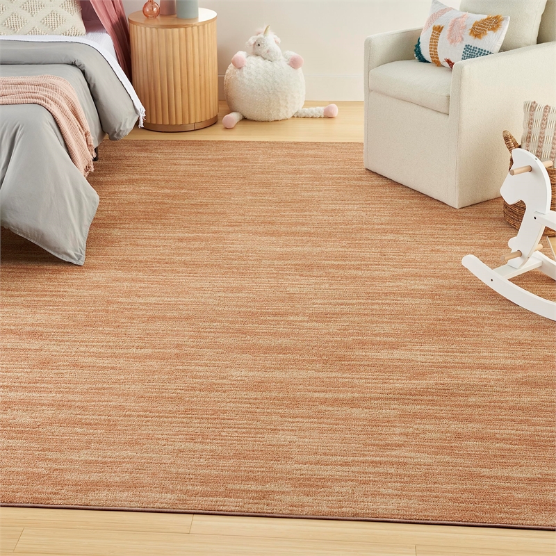 Pemberly Row Modern / Contemporary Fabric 8' x 10' Rust Area Rug