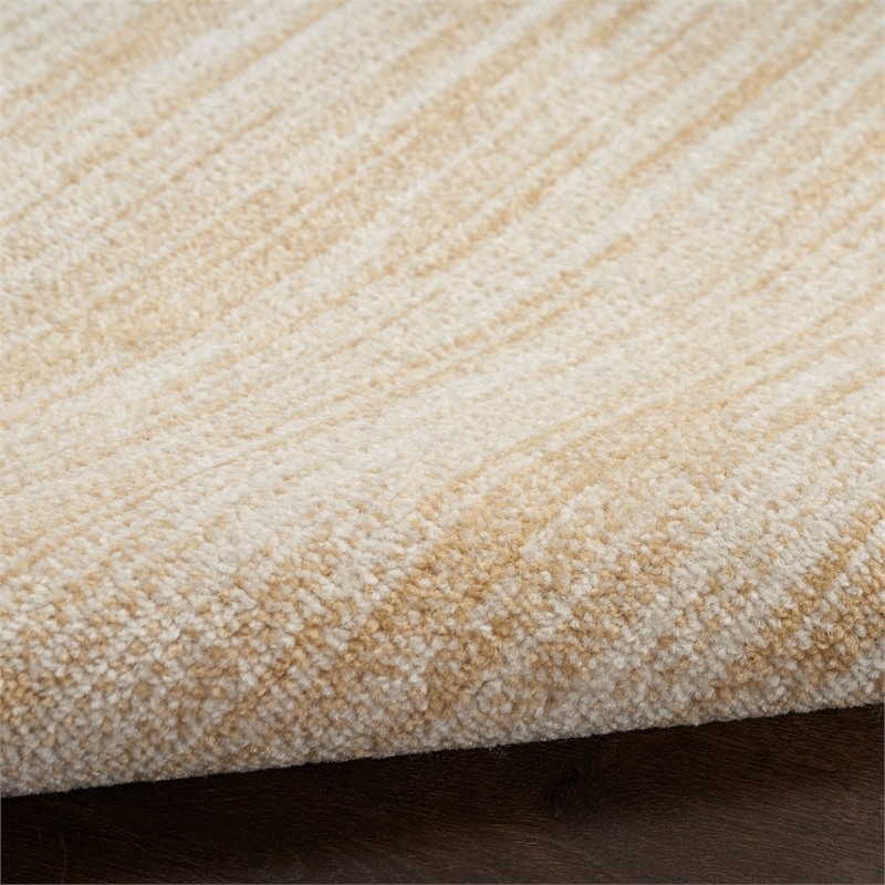 Pemberly Row Contemporary 6' x 9' Fabric Ivory Gold Area Rug