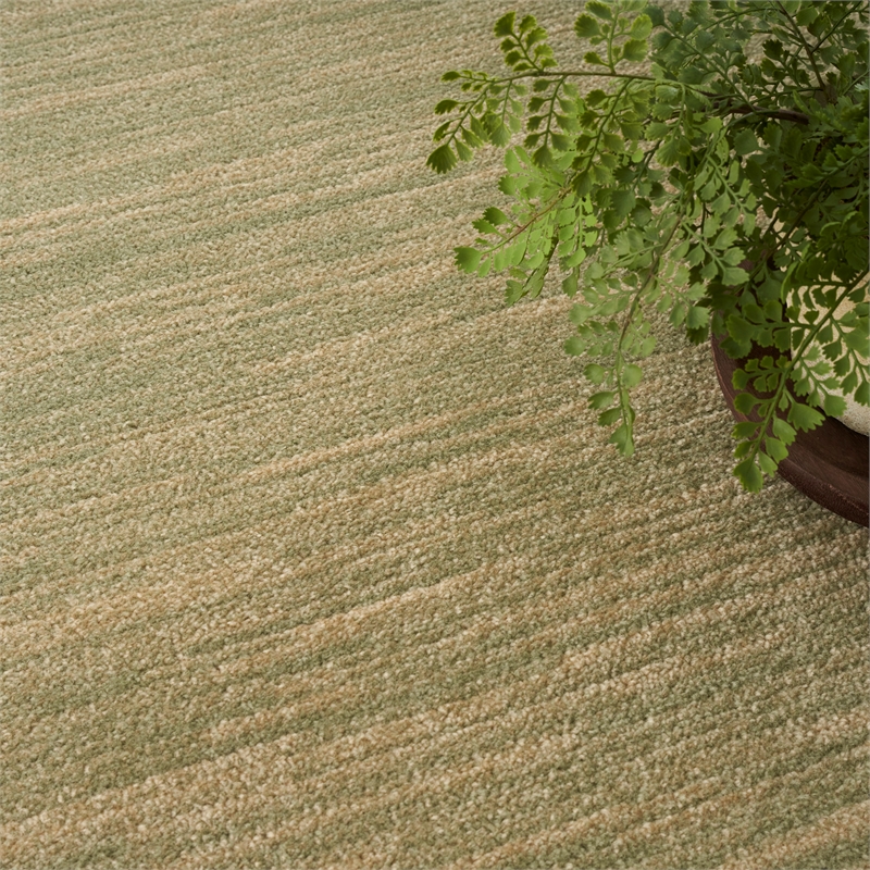 Pemberly Row Contemporary 6' x 9' Fabric Green Gold Area Rug