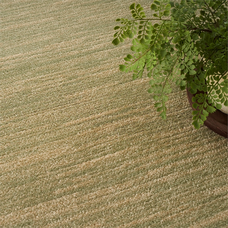 Pemberly Row Contemporary 8' x 10' Fabric Green Gold Area Rug