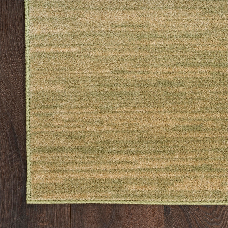 Pemberly Row Contemporary 8' x 10' Fabric Green Gold Area Rug