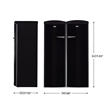 Pemberly Row Contemporary Retro Refrigerator-Freezer Set in Black