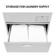 Pemberly Row All-in-One Washer Dryer in Silver Steel - 15lb 110V + Pedestal