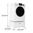 Pemberly Row All-in-One Washer Dryer in White Steel - 15lb 110V + Pedestal