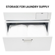 Pemberly Row All-in-One Washer Dryer in White Steel - 15lb 110V + Pedestal
