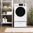 Pemberly Row All-in-One Washer Dryer in White Steel - 15lb 110V + Pedestal