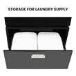 Pemberly Row All-in-One Washer Dryer in Black Steel - 15lb 110V + Pedestal
