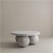 Pemberly Row Round Coffee Table Small In Light Grey Concrete