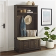 Pemberley Row Engineered Wood Coffee Hall Tree Rectangular Cushioned Bench
