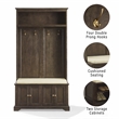 Pemberley Row Engineered Wood Coffee Hall Tree Rectangular Cushioned Bench
