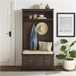 Pemberley Row Engineered Wood Coffee Hall Tree Rectangular Cushioned Bench