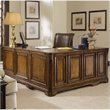 Pemberly Row Wood Executive L-Shaped Computer Desk in Mahogany