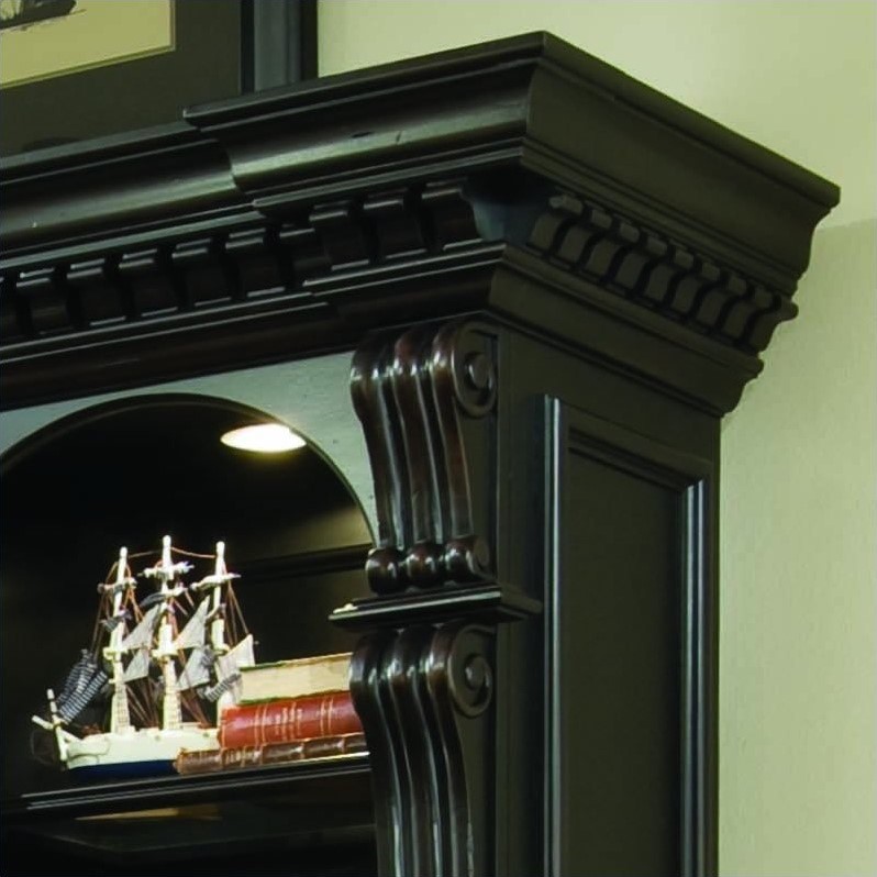 Pemberly Row Mission Wood 12-Shelf Bookcase with Bottom Storage in Black