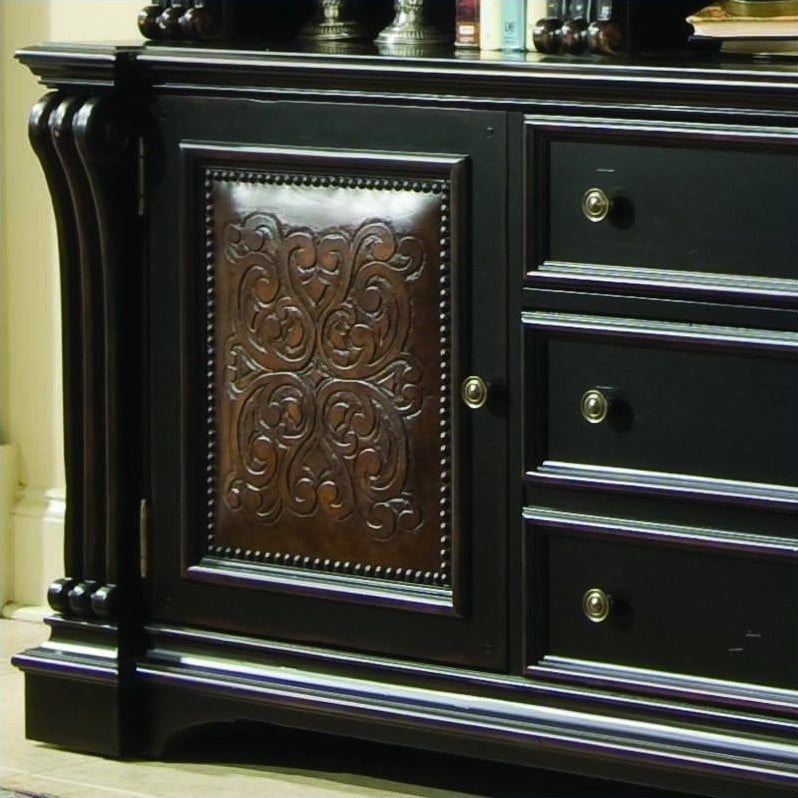 Pemberly Row Mission Wood 12-Shelf Bookcase with Bottom Storage in Black