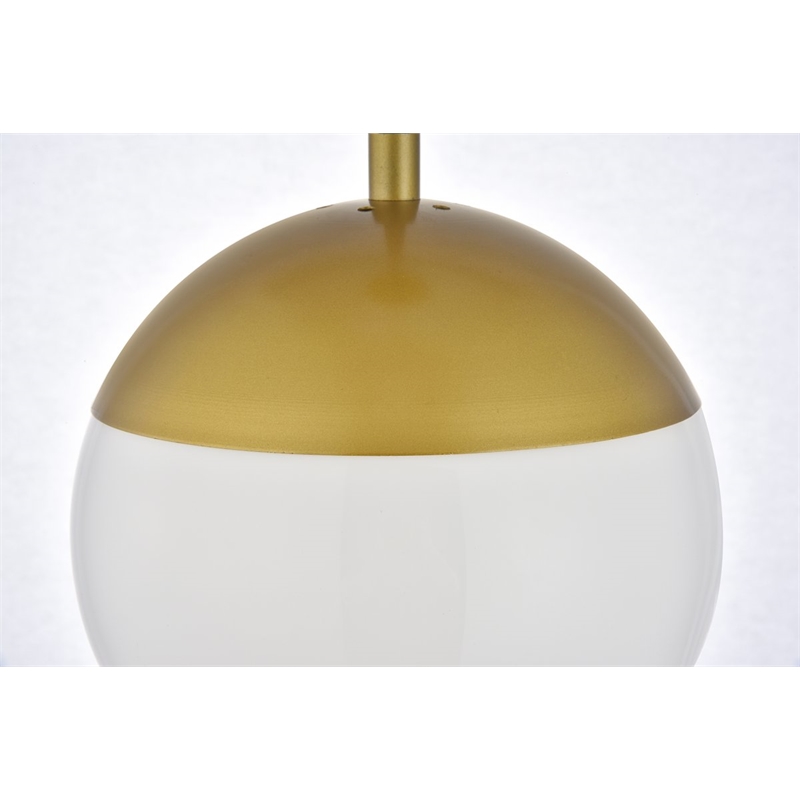 Pemberly Row 3-Light Metal & Glass Pendant in Brass/Frosted White