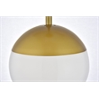Pemberly Row 3-Light Metal & Glass Pendant in Brass/Frosted White