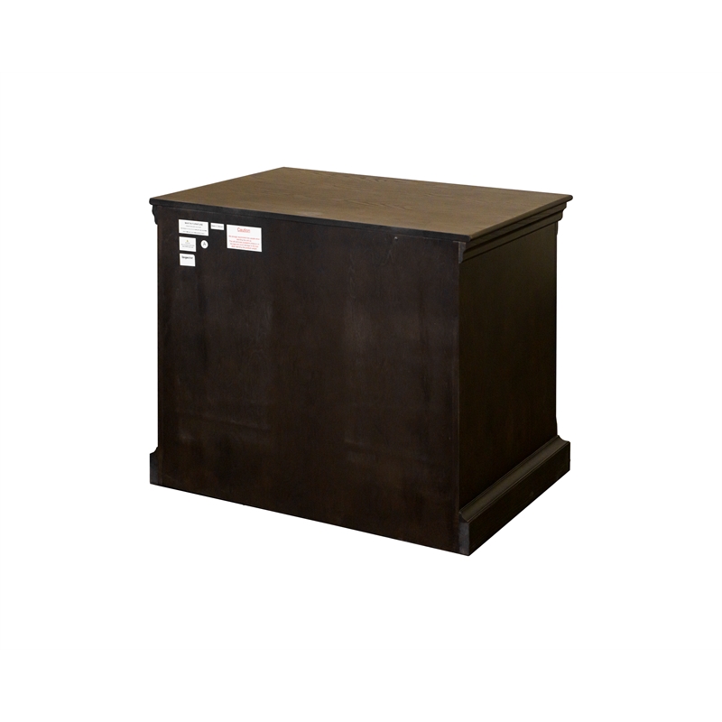 Pemberly Row Wood Office Lateral File Storage with File Drawer in Dark Brown