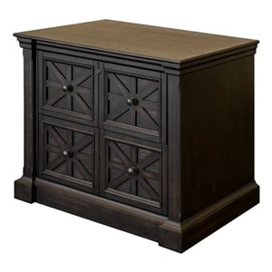 Pemberly Row Wood Office Lateral File Storage with File Drawer in Dark Brown