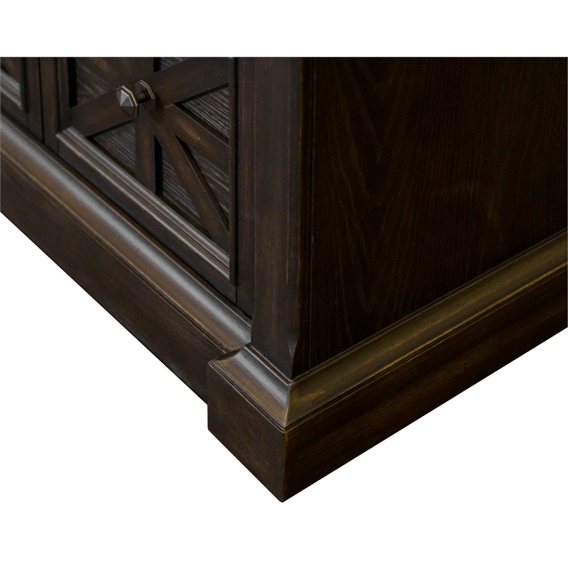 Pemberly Row Wood Office Lateral File Storage with File Drawer in Dark Brown