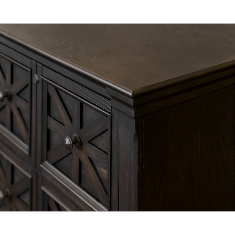 Pemberly Row Wood Office Lateral File Storage with File Drawer in Dark Brown
