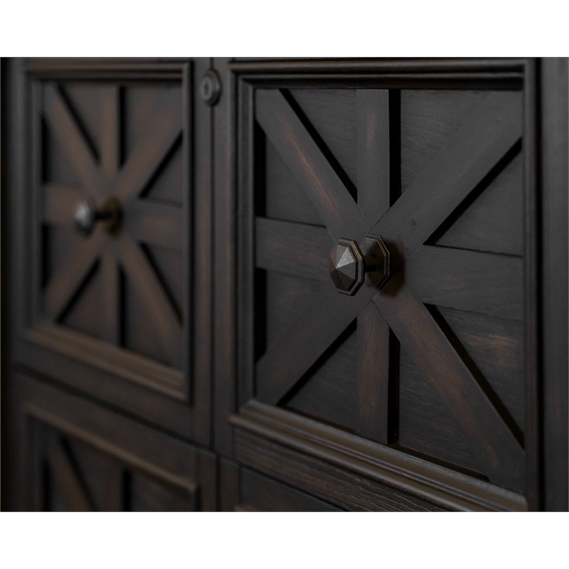 Pemberly Row Wood Office Lateral File Storage with File Drawer in Dark Brown