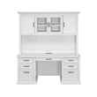 Pemberly Row Wood Hutch With Doors Storage Hutch in White- Fully Assembled