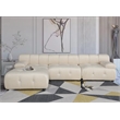 Pemberly Row Flexible Combination Velvet Modular Sectional in Cream