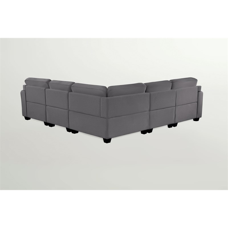 Pemberly Row Fabric Flexible Combination Module Reversible Sectional Sofa