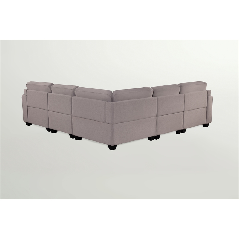 Pemberly Row Fabric Flexible Combination Module Reversible Sectional Sofa