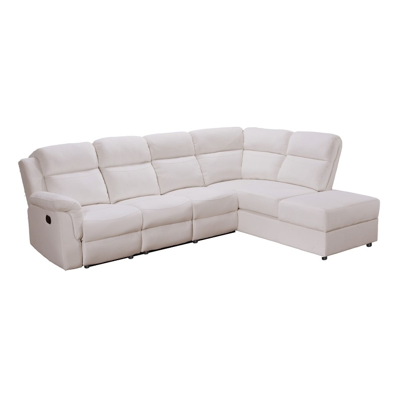 Pemberly Row 111.4'' Comfortable Recliner Sectional Storage Sofa in Beige