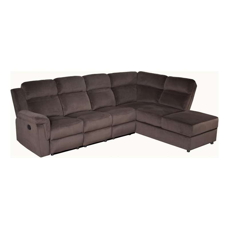 Pemberly Row 111.4'' Comfortable Recliner Sectional Storage Sofa in Brown