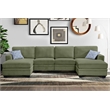 Pemberly Row 6 PCS Corduroy Flexible Combination Sectional Sofa in Olive