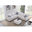 Pemberly Row 6 PCS Corduroy Flexible Combination Sectional Sofa in Cream