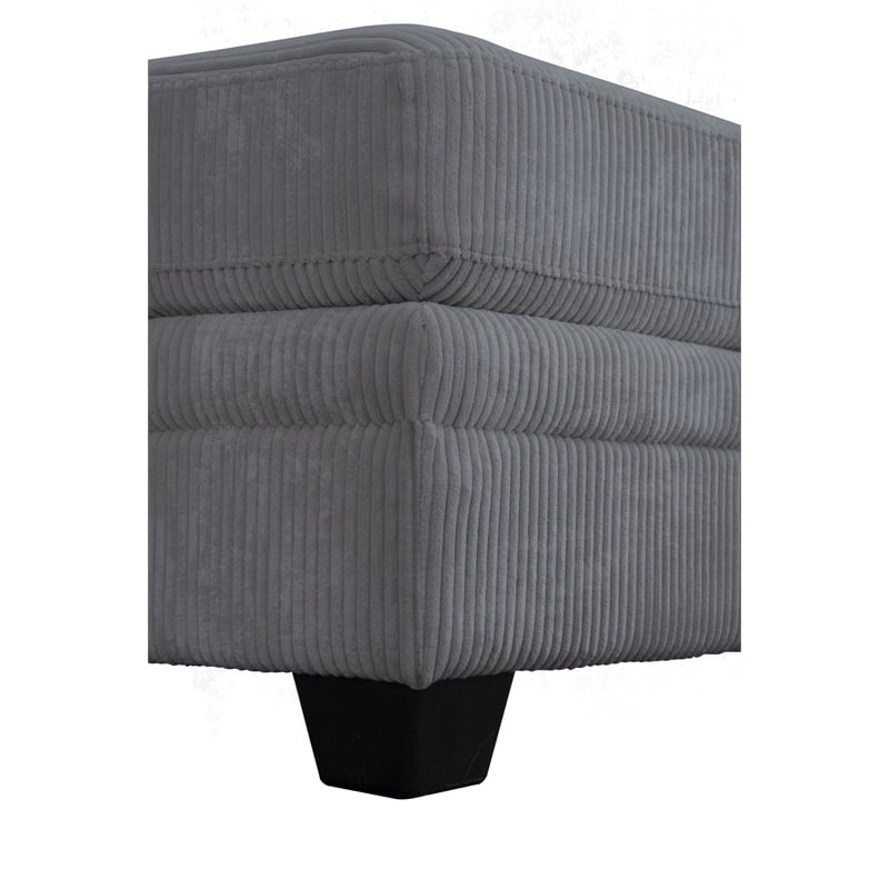 Pemberly Row 6 PCS Corduroy Flexible Combination Sectional Sofa in Dark Gray