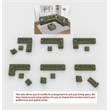 Pemberly Row 7 PCS Corduroy Flexible Combination Sectional Sofa in Olive