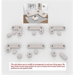 Pemberly Row 7 PCS Corduroy Flexible Combination Sectional Sofa in Cream
