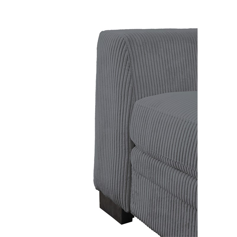 Pemberly Row 7 PCS Corduroy Flexible Combination Sectional Sofa in Dark Gray