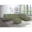 Pemberly Row 7 PCS Corduroy Flexible Combination Sectional Sofa in Olive