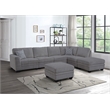 Pemberly Row 7 PCS Corduroy Flexible Combination Sectional Sofa in Dark Gray