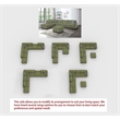 Pemberly Row 7 PCS Corduroy Flexible Combination Sectional Sofa in Olive