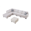 Pemberly Row 7 PCS Corduroy Flexible Combination Sectional Sofa in Cream
