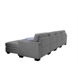 Pemberly Row 7 PCS Corduroy Flexible Combination Sectional Sofa in Dark Gray