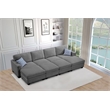 Pemberly Row 8 PCS Corduroy Flexible Combination Sectional Sofa in Dark Gray