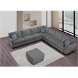 Pemberly Row 8 PCS Corduroy Flexible Combination Sectional Sofa in Dark Gray