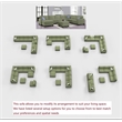 Pemberly Row 9 PCS Corduroy Flexible Combination Sectional Sofa in Olive