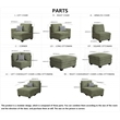 Pemberly Row 9 PCS Corduroy Flexible Combination Sectional Sofa in Olive