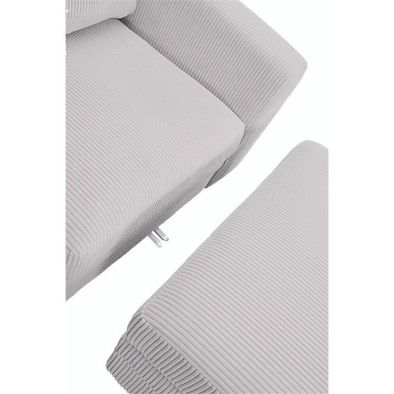 Pemberly Row 9 PCS Corduroy Flexible Combination Sectional Sofa in Cream