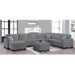 Pemberly Row 9 PCS Corduroy Flexible Combination Sectional Sofa in Dark Gray