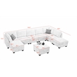 Pemberly Row 9 PCS Corduroy Flexible Combination Sectional Sofa in Olive